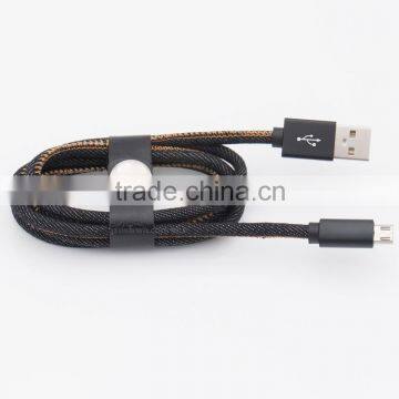 Demin micro usb charging cable