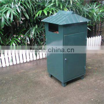 36 gallon outdoor solid metal waste container with ash urn