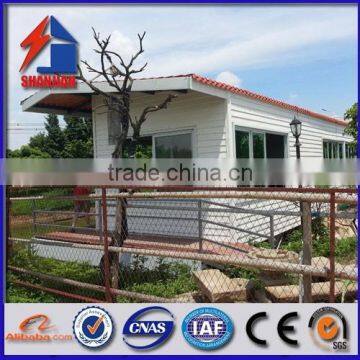 2015 New hot sale light frame new design one story steel structure villa prefab house