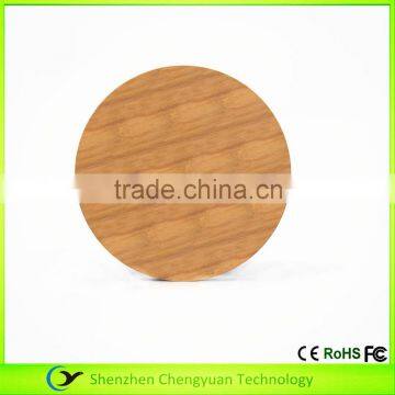 Round Bamboo Wood Wireless Charger for Samsung Galaxy S7/S7 Edge Qi Wireless Phone Charger photo-5