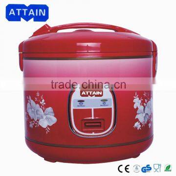 Red color flower pattern deluxe rice cooker 4L