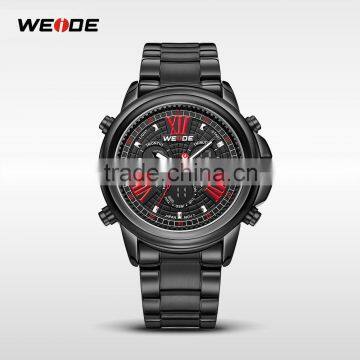 WEIDE Famous Outdoor Analog Digital Men Military Watch With Double Time Zone Wristwatch Of 12 or 24 Hours Display