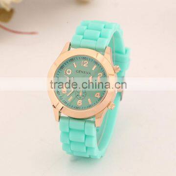 Fashion women rubber geneva watch womans ladies popular sports quartz watches OEM wholesale