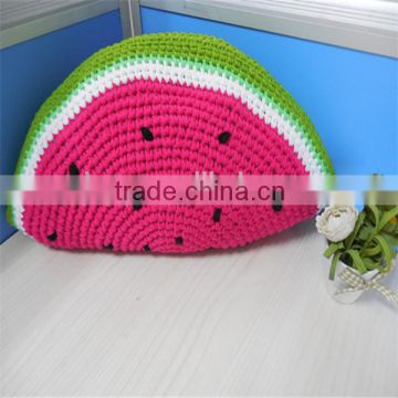 crochet handmade cushion , watermelon style cushion , crochet square cushion