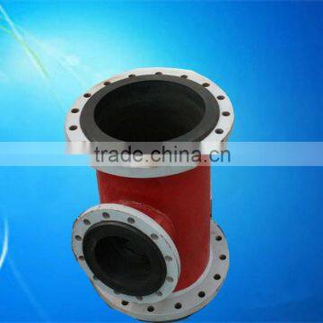 top quality mining operation used rubber lining tee China manufacturer