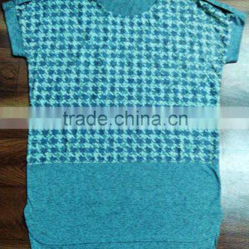 "100% ORGANIC COTTON DEEP NECK PRINTED T-SHIRT"