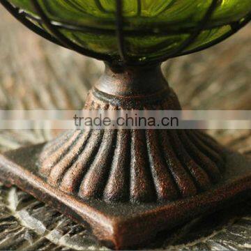 Metal Base Plate Glass Flower Vase photo-6