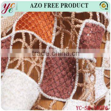 Irregular Color Block Pattern Hollow Woven Design Water Soluble Fabric Embroidery for Woman photo-3