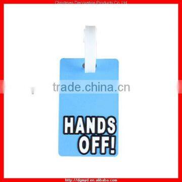 HANDS OFF 3D soft pvc luggage tag for bag decorative (MYD-LT6666)