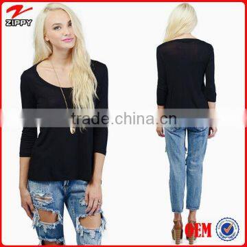 2015 Women T-shirt Wholesale Custom T-shirt for Woman Wear Apparel Online Shopping China