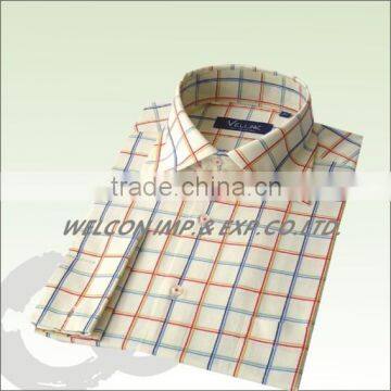 men's 100% cotton long sleeve dress plaids shirts