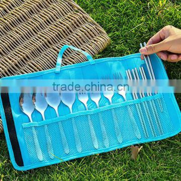 New Design Rolling Up Tableware Storage Bag /Picnic Knives And Forks Organizer Bags