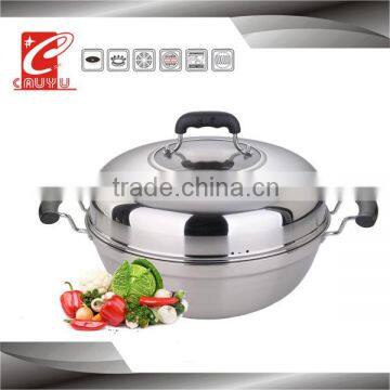 CYWK336C-7 Stainless steel bun steamer with bakelite handle