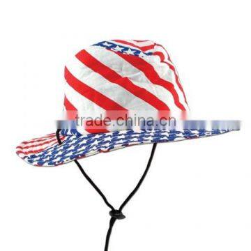 custom printed pattern floral cheap hat american flag print pattern bucket hats