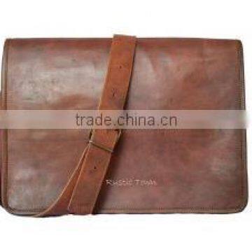 Handmade Leather Messenger Bag 15 inch