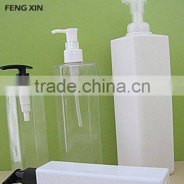 250ml 300ml 500ml 750ml hair care PET material square plastic bottle for conditioner with lotion pump