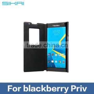 Welcome Factory Supply New Design Anti-scratch Phone Case Real Leather Case for Blackberry Priv Phone Sleeve