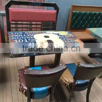 Hot Sale Chinese Modern Fast Food Restaurant Iron Dining Tables and Chairs photo-4