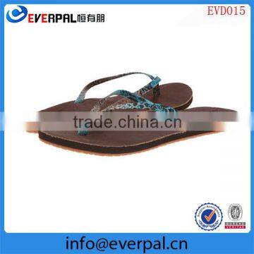 high quality women leather flip flops