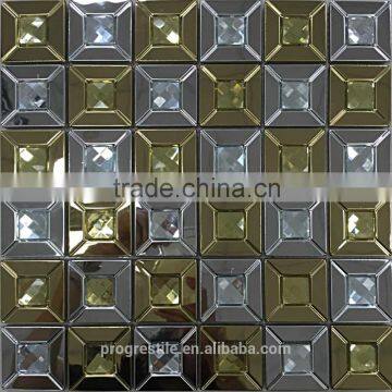 diomand mosaic tiles, steel mosaic tiles, mirror mosaic(PMTH3018)