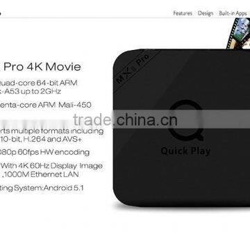 MX8 Pro Android TV Box S905 Amlogic Quad Core,Quick Play Smart TV Box, Android OTT TV Box