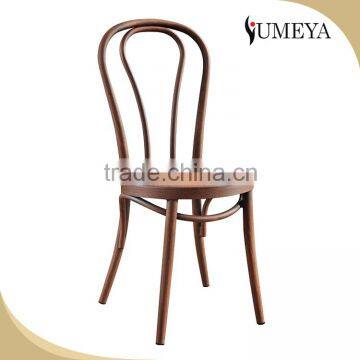 Wholesales popular stacking aluminium wood like look bistro chair for sale