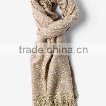 2016 fashion custom made mens wool woven fringed scarfs