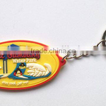 Wholesale Oval Shaped Custome Printing Soft Rubber PVC Metal Key Chain photo-2