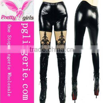 2016 Good quality Women Pretty Leggings,New Black Leather