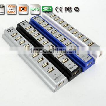 Wholesale Durable 10 Port Hi-Speed USB 2.0 Hub Splitter US Adapter AC Power For PC Laptop 3 Colors photo-4
