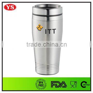 FDA Certification 16 Ounce Double Wall Stainless Steel Car Travel Mug for Coffee