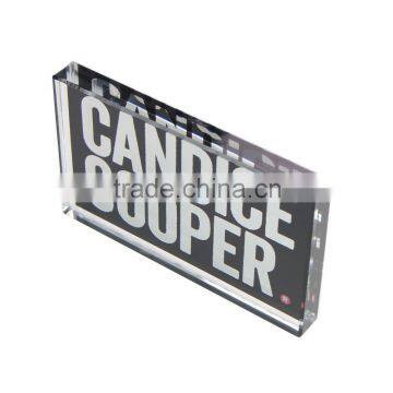 Acrylic Custom Shaped Sign Block, Plexiglass Block Print, Lucite display block for company logo