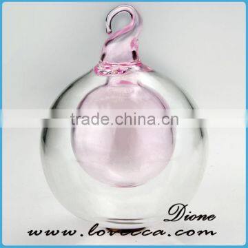 Hot Sale Double Pink Glass Christmas Decoration Balls