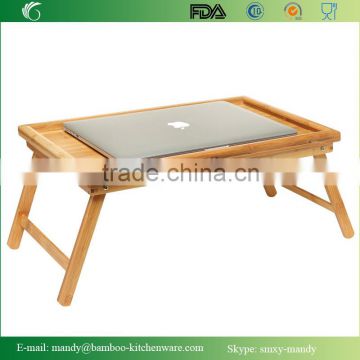 Luxurious Bamboo Bed Tray for breakfast ,Bamboo Laptop Desk with Foldable Legs