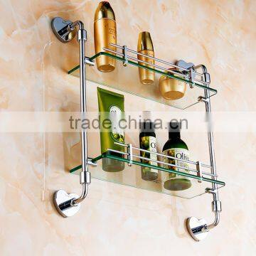20702 Bathroom Accessory Heart Double Glass Shelf Hotel Use Modern Kitchen