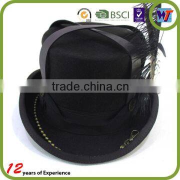 Black Fancy Vintage Steam Punk Top Hat Cosplay Hat Men Headwear photo-2