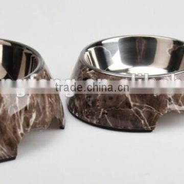 dog bowl with stainless steel bowl