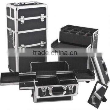 Makeup Artist Aluminum Rolling Cosmetic Train Case