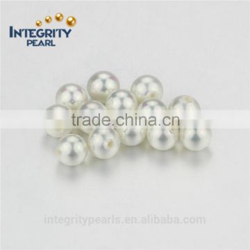 8mm perfect round shell loose pearl large hole pearl beads