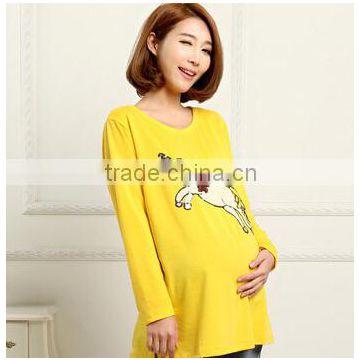 Factory outlet maternity dress, new design korean fashionable large size pregnant clothes, with lovely horse printed