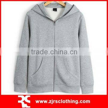 Mens Fleece Cotton Hooded Sweatshirt Full Zip Up Hoodie in Melange Color