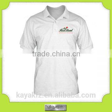 custom -made cheap white printed men's polo shirt for promotion