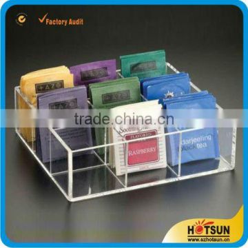 Clear acrylic tea bag tray/acrylic tea bag box