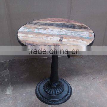 Industrial antique pub tables, industrial cafe table, Cast Iron Base Cafe Table