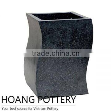 Curve Black Terrazzo Flower Planter Wholesale