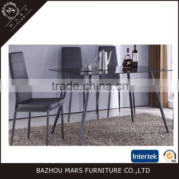 Hot Sale Cheap Clear Glass Dining Table 4 Chairs Set photo-6