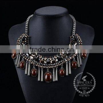 High Quality Vintage Rhinestone Chunky Statement Necklace Tin Alloy Fashion Women Pendant Necklace 6390052 photo-3