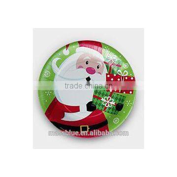 Santa Claus with gifts paper plate