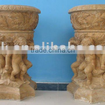 Stone Carving Flower pot