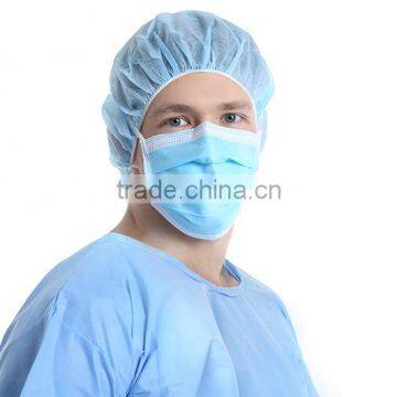 Prohibit Hypoallergenic Surgical Mask - Hypoallergenic Disposable Face Mask, With Ties, Blue